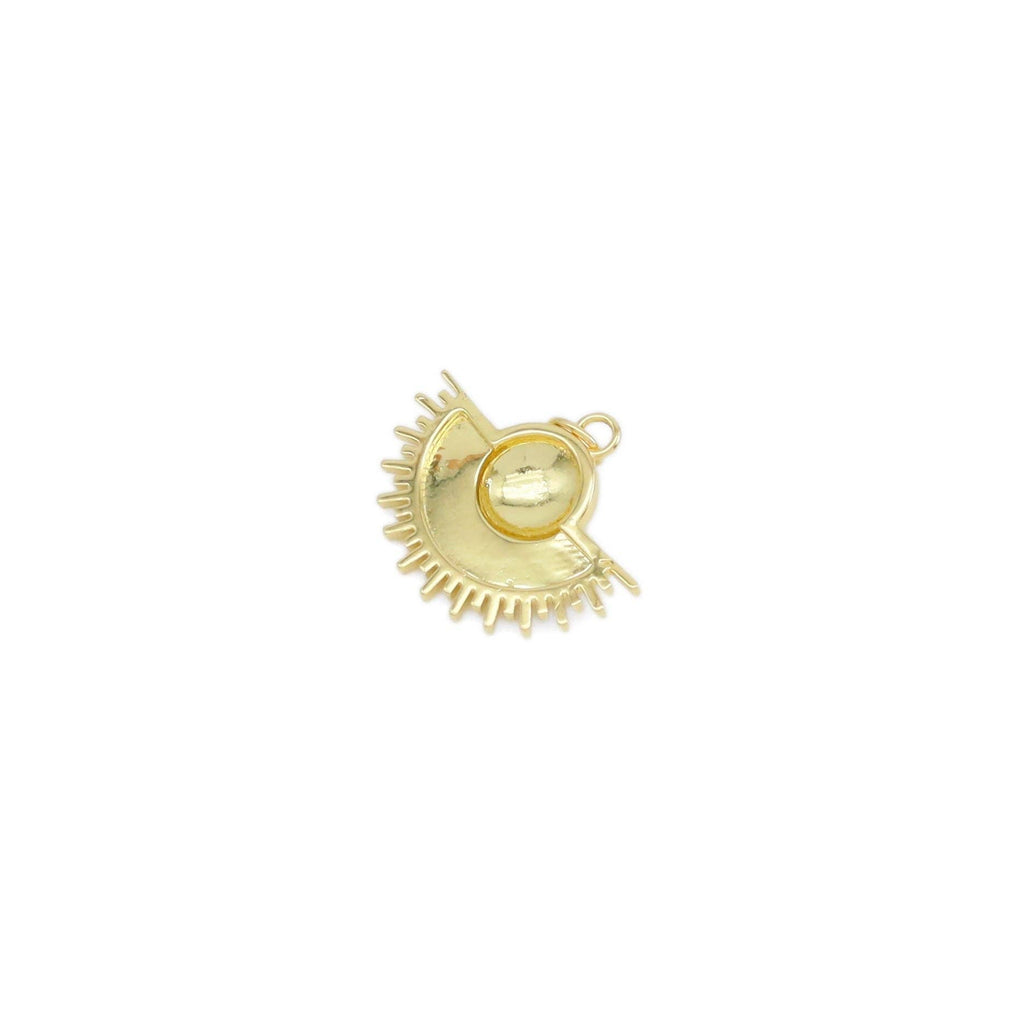 Gold CZ Fan Shape Charm, Sku#Y905