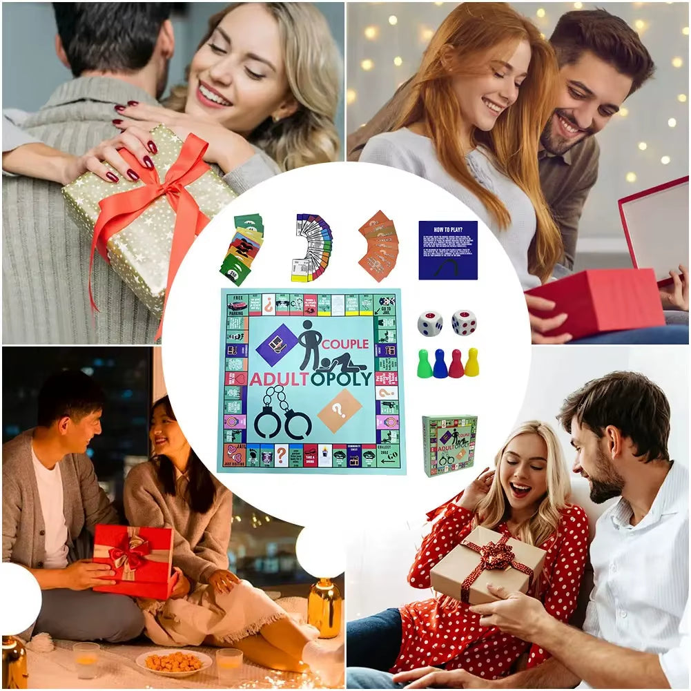 ！！Adultopoly Board Game Couple Adult Opoly Board Game Relationship Card Game Portable Couple Game Valentines Gifts for Him Her..