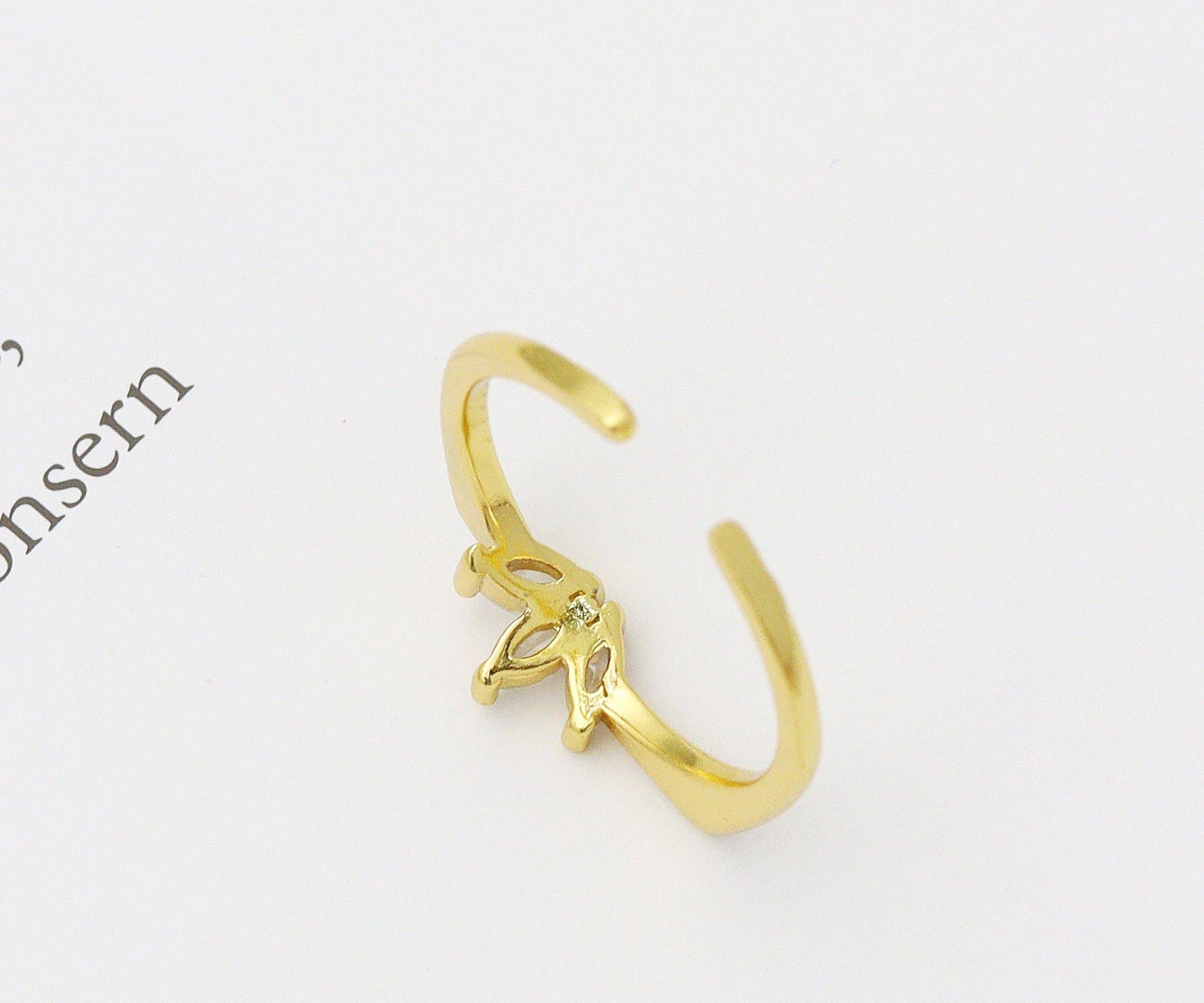 CZ Flower Adjustable Ring, Sku#O102