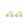 Gold CLear CZ White Enamel Butterfly Adjustable Ring, Sku#LD440