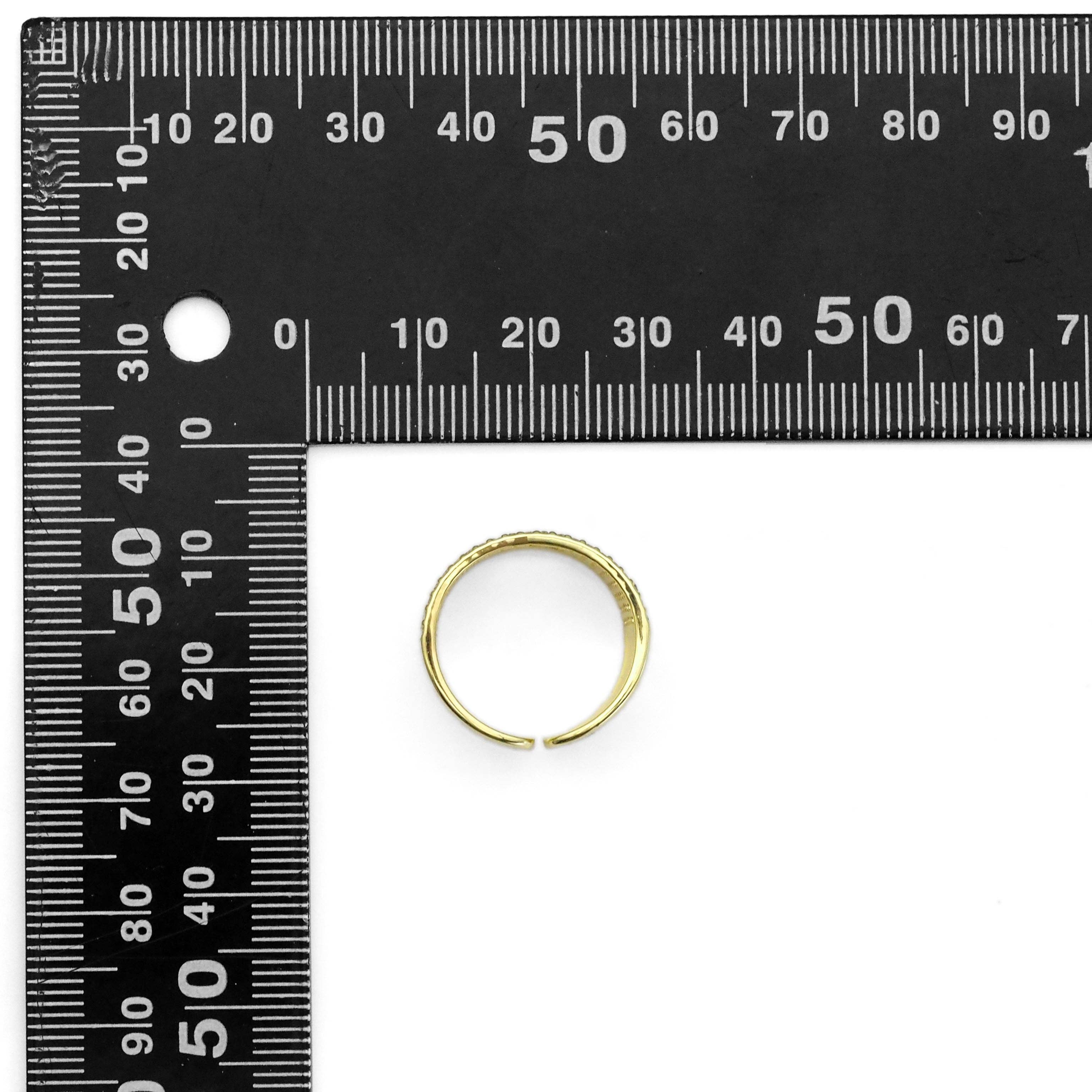 Gold Clear CZ Hollow Out Heart Adjustable Ring, Sku#Y790