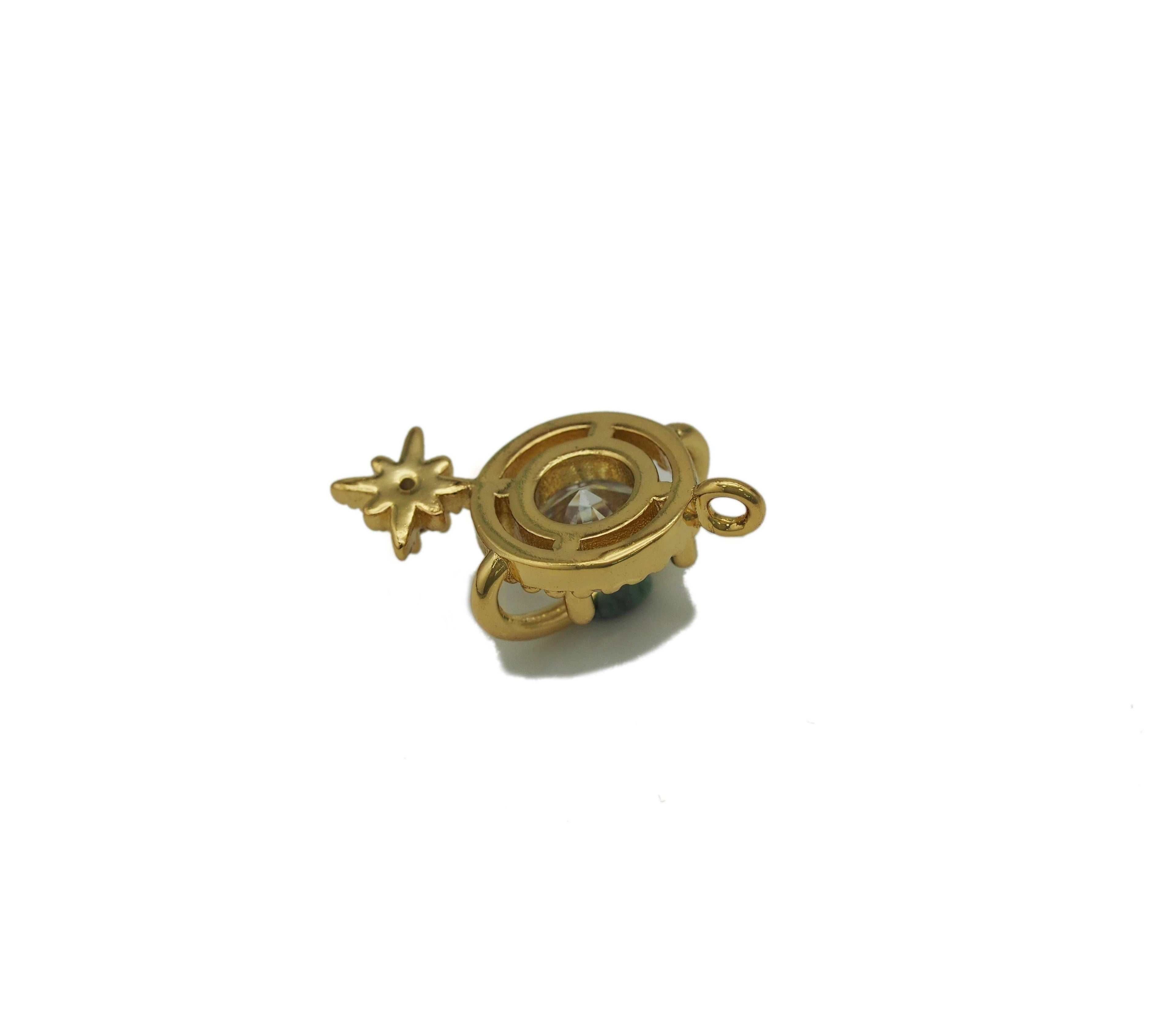 CZ Earth With North Star Charm, Sku#Y686