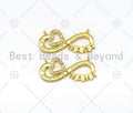 CZ Micro Pave Heart and MAMA On Infinity Shape Pendant,18K Gold Filled CZ Charm, Mother's Day Necklace Bracelet Charm,31x14mm,Sku#LK389