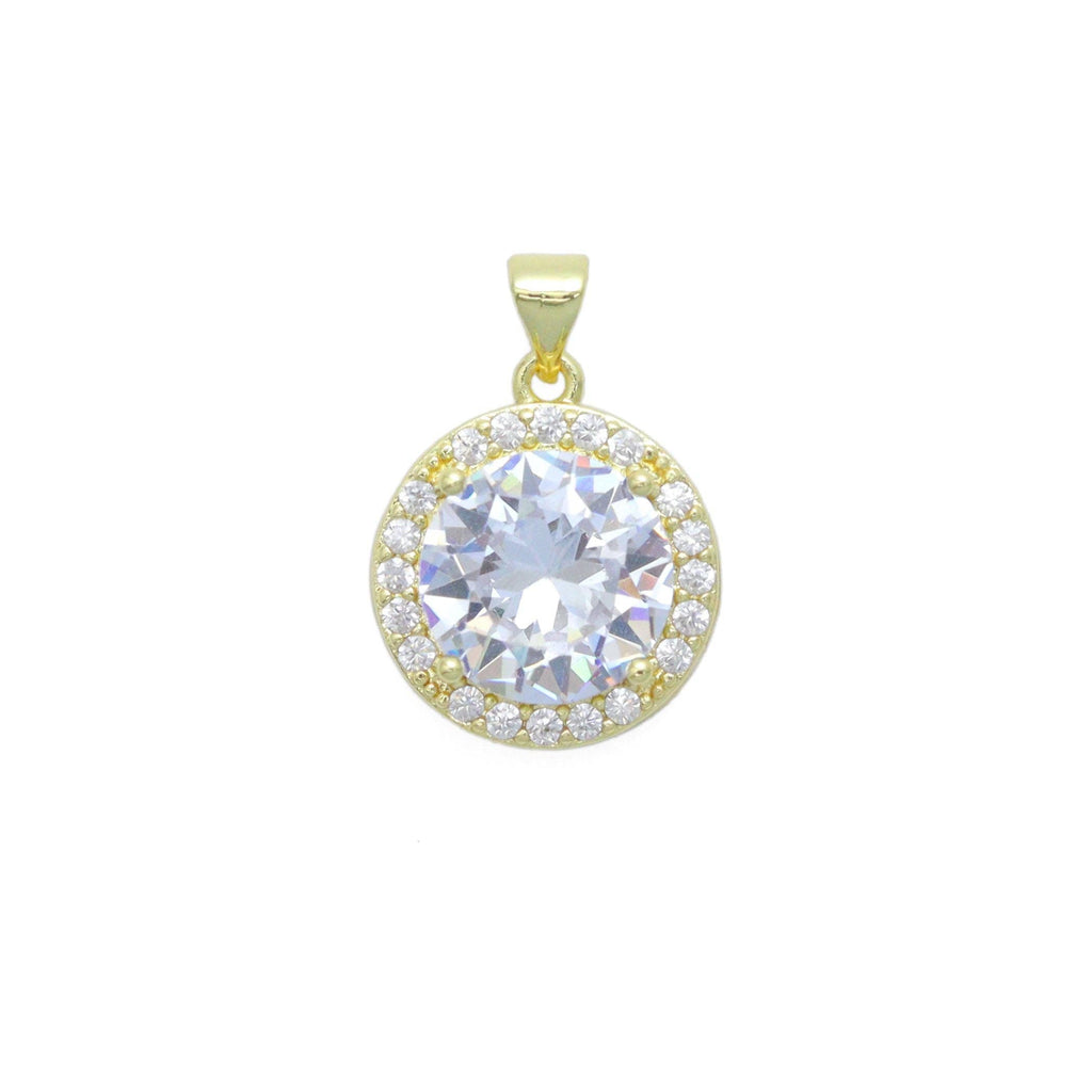 Big Crystal Round Charm Pendant, Sku#LK1097