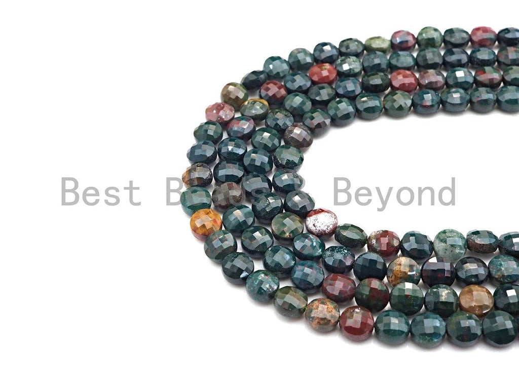 Double Sided Turtle Shell Cut Natural Bloodstone Coin Shape beads, 6mm/8mm/10mm Natural Bloodstone Beads, 15.5" Full strand, Sku#UA23