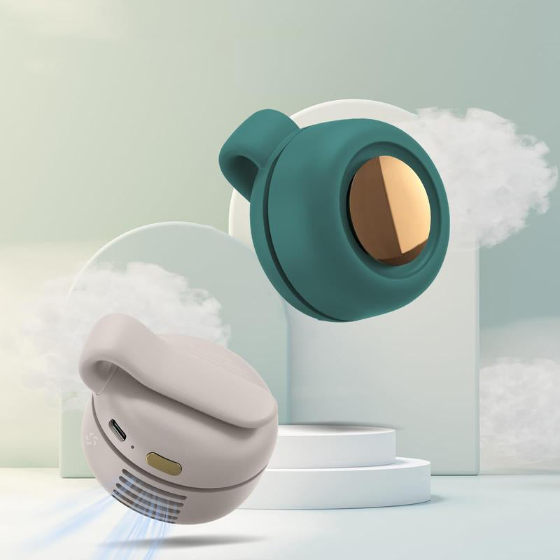 Portable Silent Mini Bladeless Electric Fan with Rotating Body and Three-Speed Adjustable Silent Cooling, Clip-On Fan, Waist-Mounted Fan, Suitable for Outdoor Travel and Office Use, Summer Gift