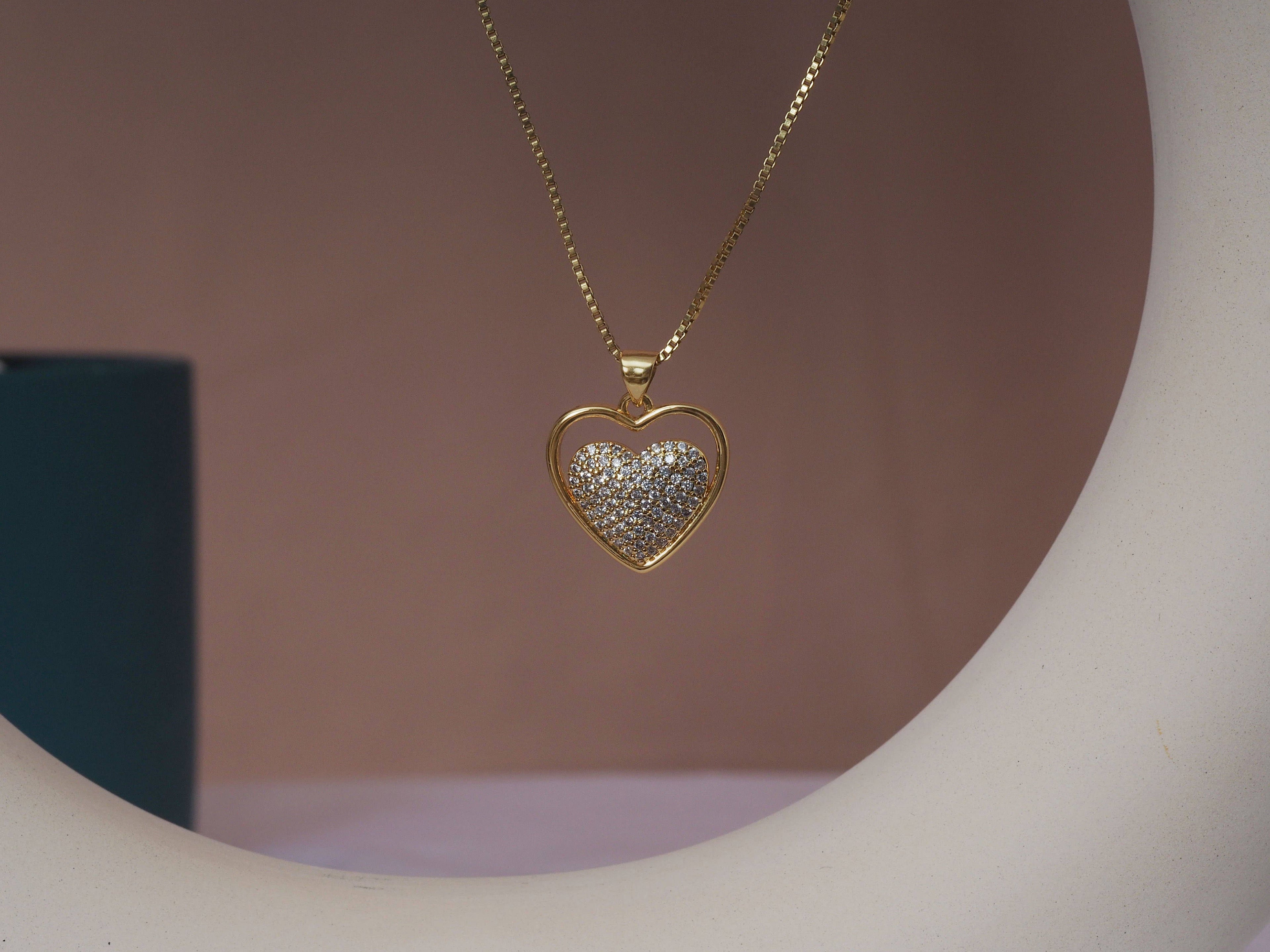 CZ Heart Charm, Sku#LK632