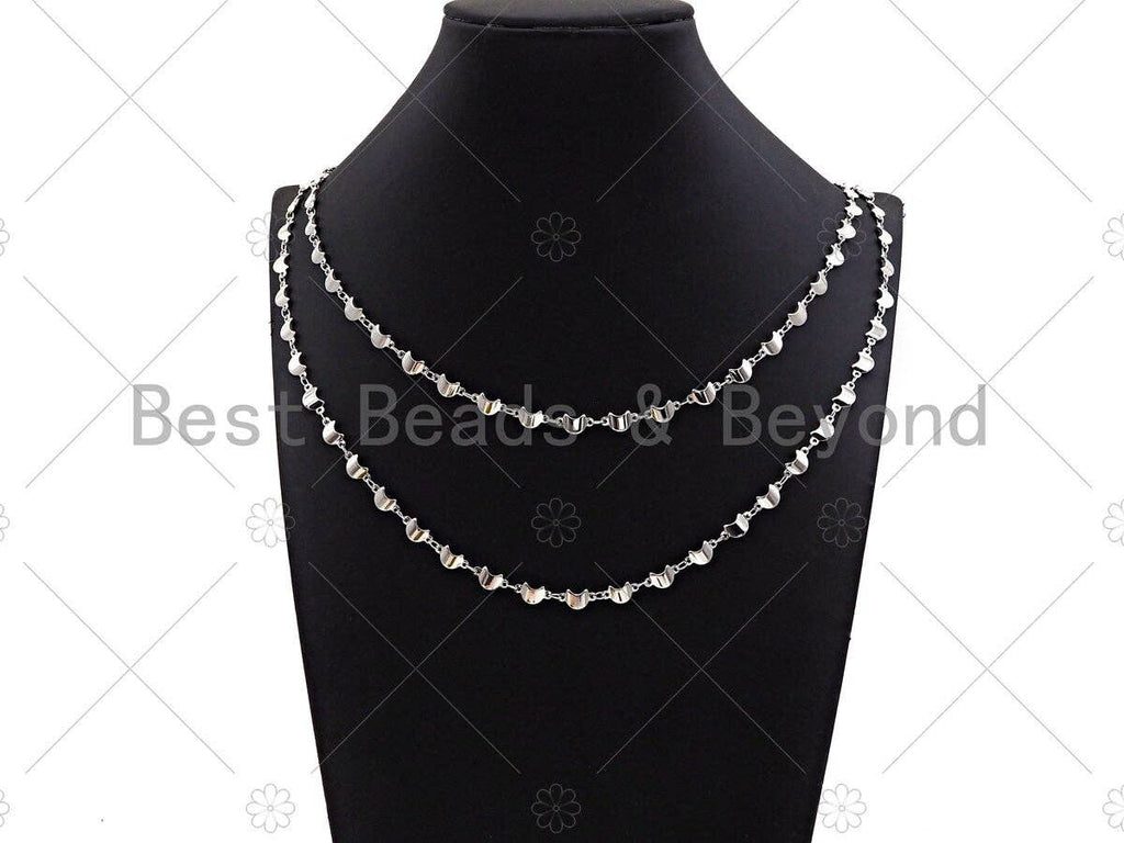 6x10mm Dainty Moon Link Chain by Yard, sku#M368