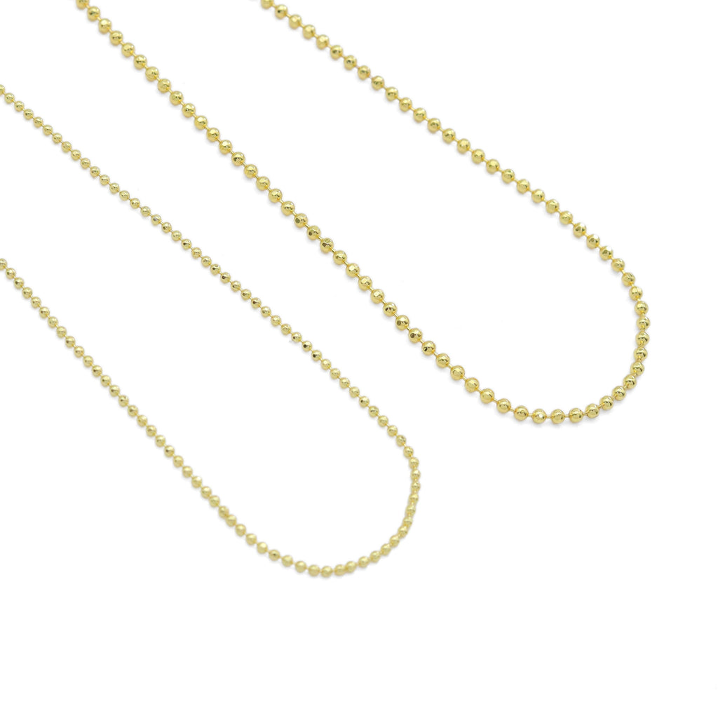 Gold Silver Dainty Ball Chain Necklace, Sku#LX452/FH151