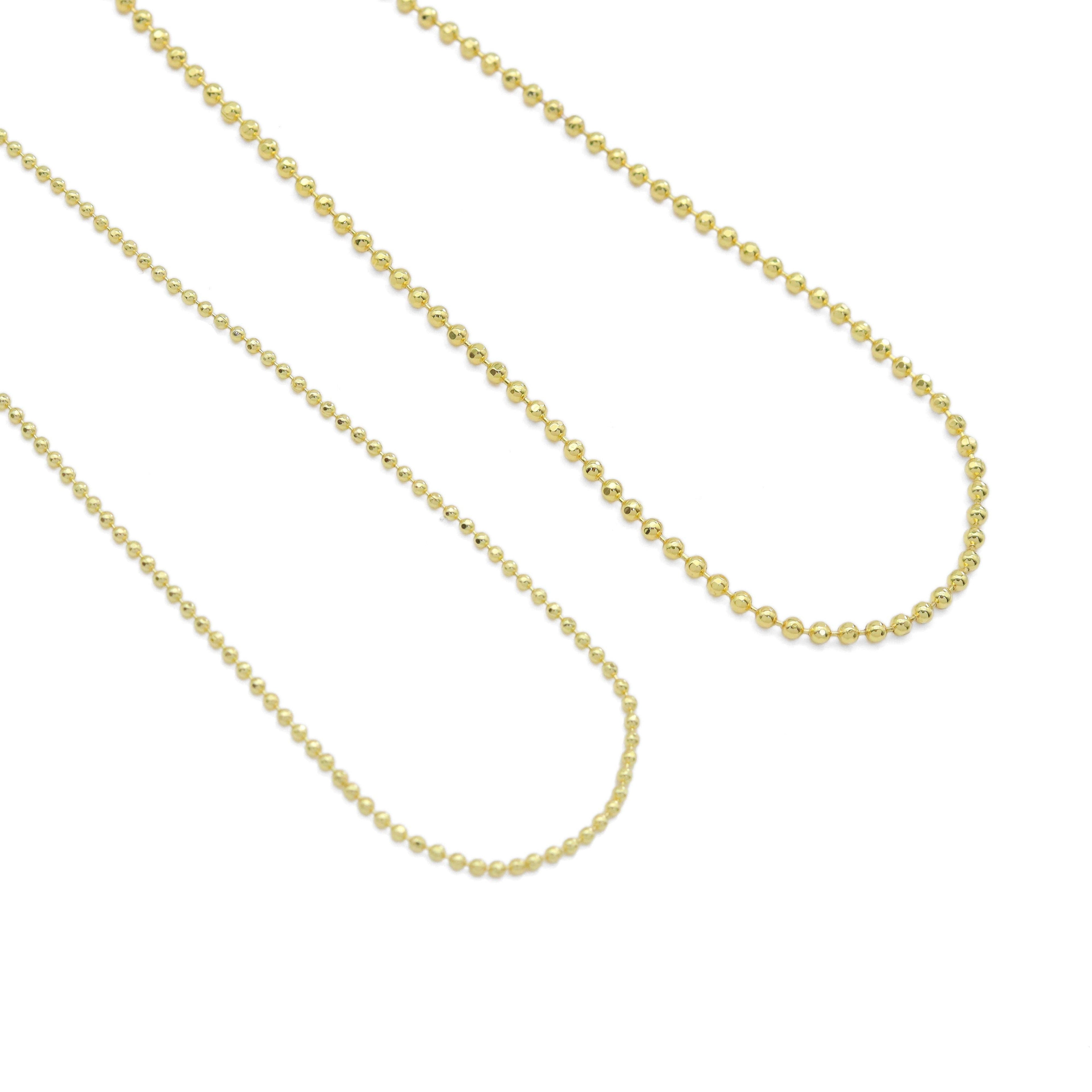 Gold Silver Dainty Ball Chain Necklace, Sku#LX452/FH151