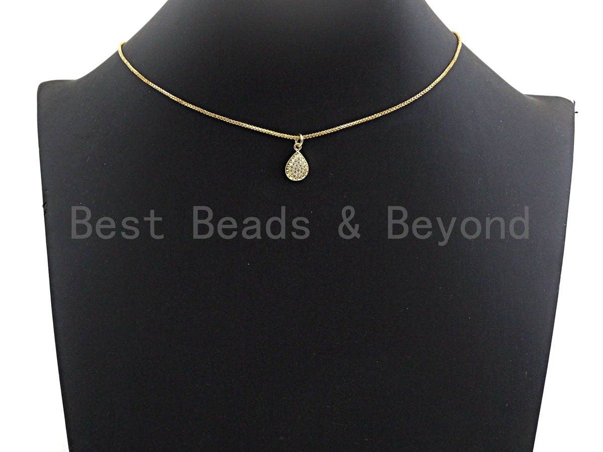 Clear CZ Micro Pave Teardrop Pendant/Charm, Bracelet Necklace Cubic Zirconia Water Drop Pendant Charm, 11x20mm,sku#Z584