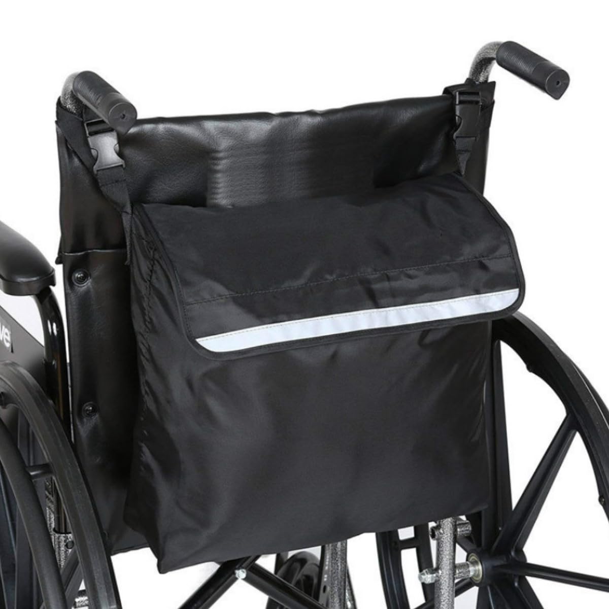 HOUSON Sacoche de fauteuil roulant imperméable Sac à dos pour fauteuil roulant Poches Sacs pour fauteuil roulant à accrocher à l'arrière Sacoche pour déambulateur Sac de rangement pour accessoires