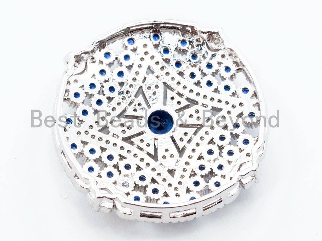 CZ Micro Pave 34mm Large Flower Disc, SKU#L199