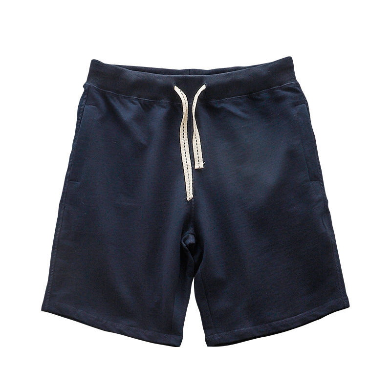 Loose Outer Wear Khaki Solid Color Casual Men's Shorts