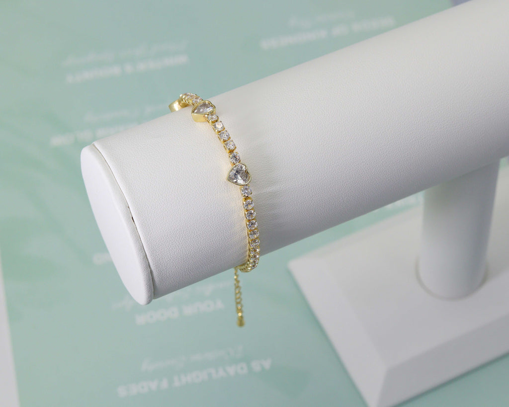 CZ Heart Bracelet, Sku#JL73