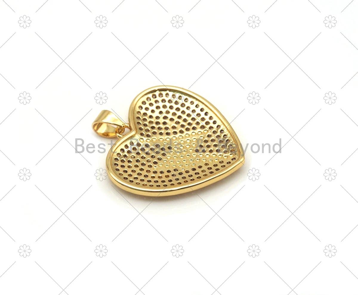 CZ Lightning Heart Charm, Sku#LK556