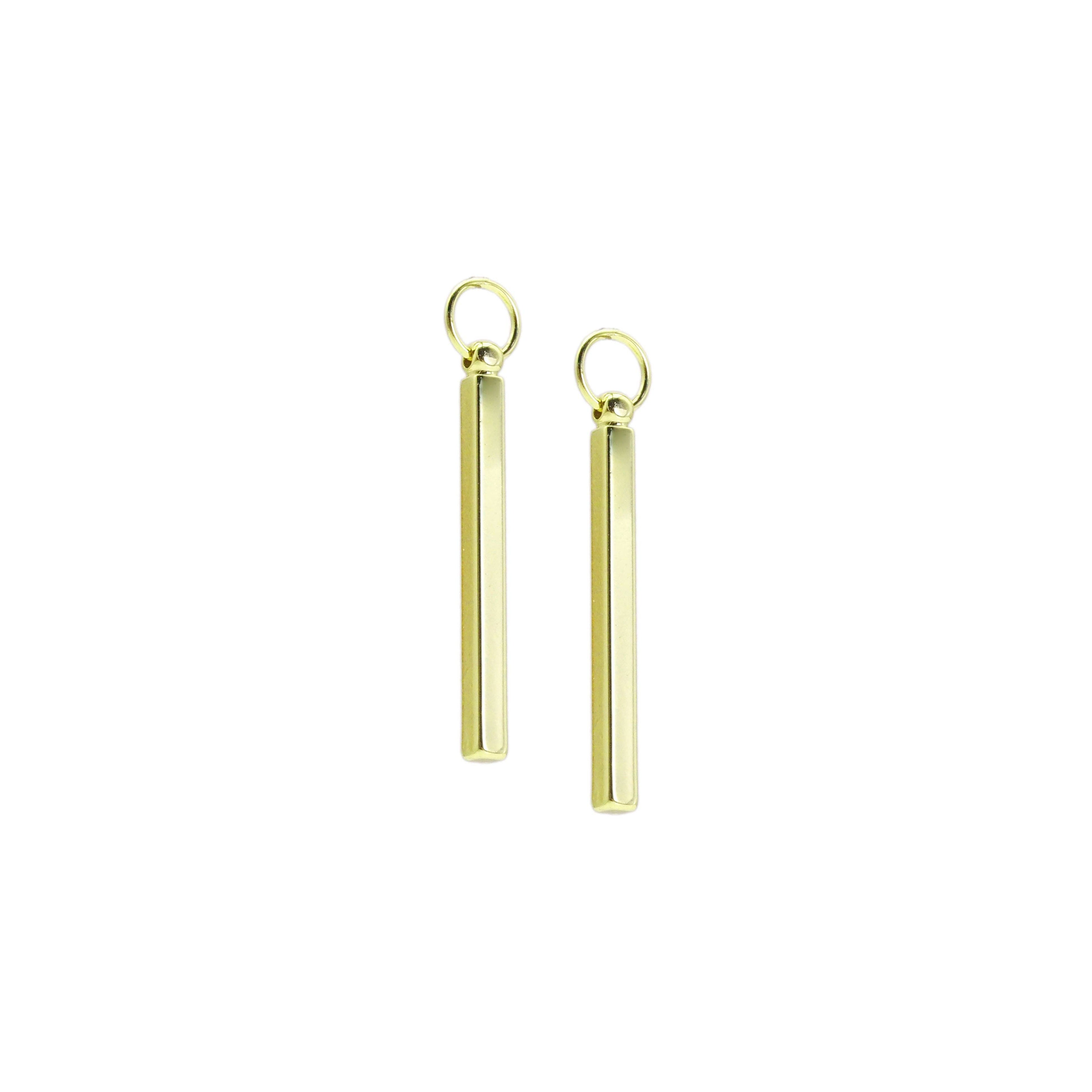 Plain Gold Long Bar Pendant, Sku#A137