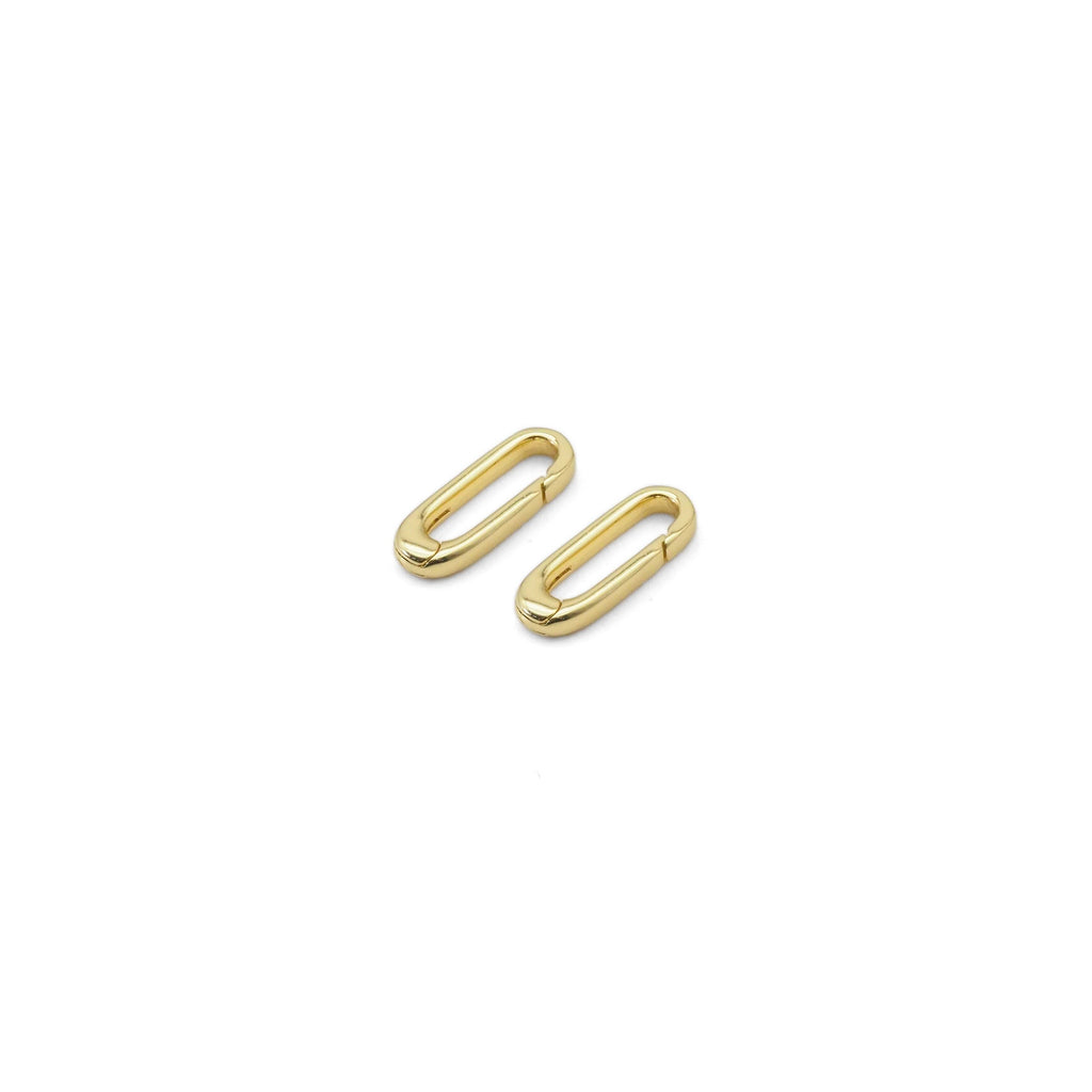 Plain Gold /Silver  Long Paperclip Snap Click Clasp/Charm Holder, Sku#Y839