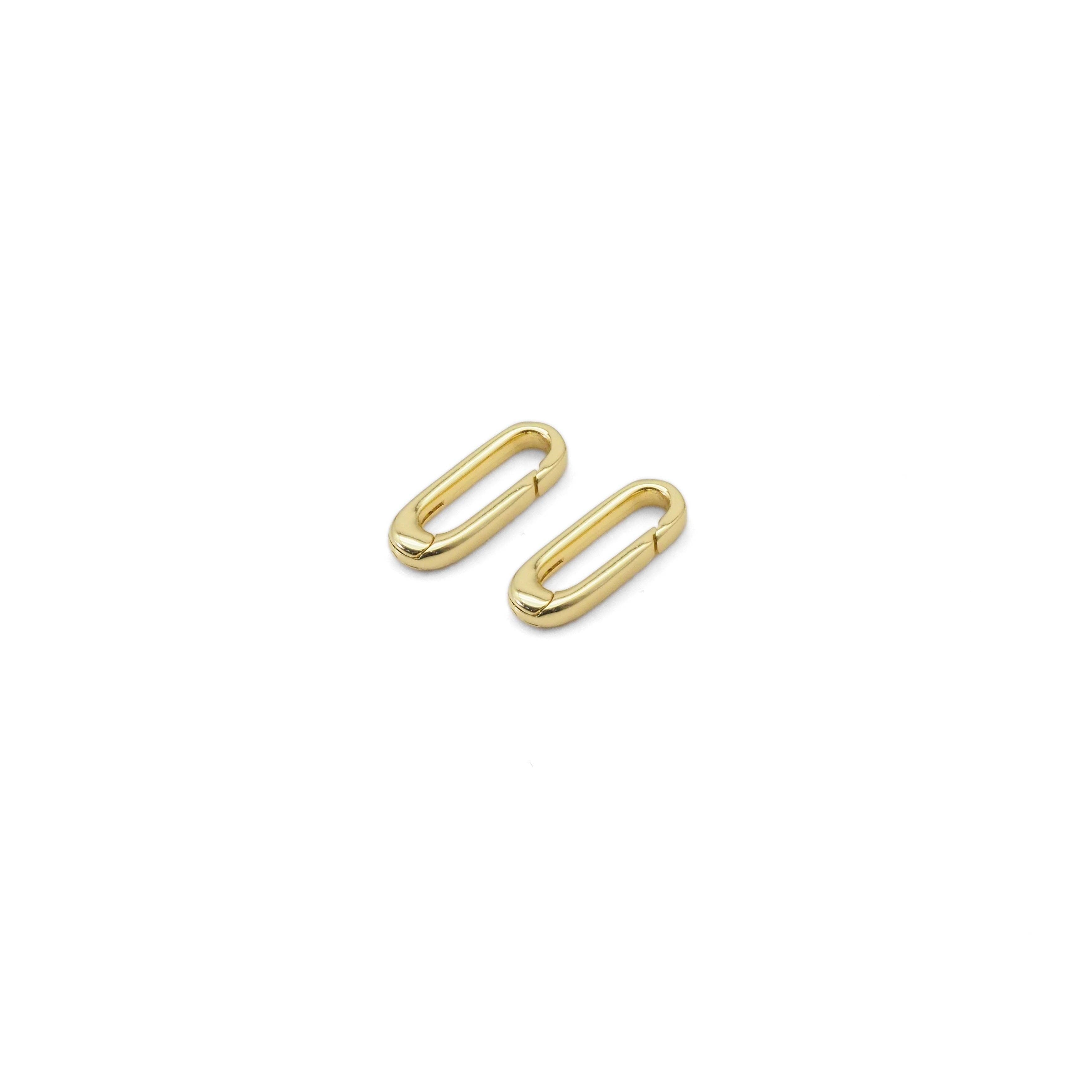 Plain Gold /Silver  Long Paperclip Snap Click Clasp/Charm Holder, Sku#Y839