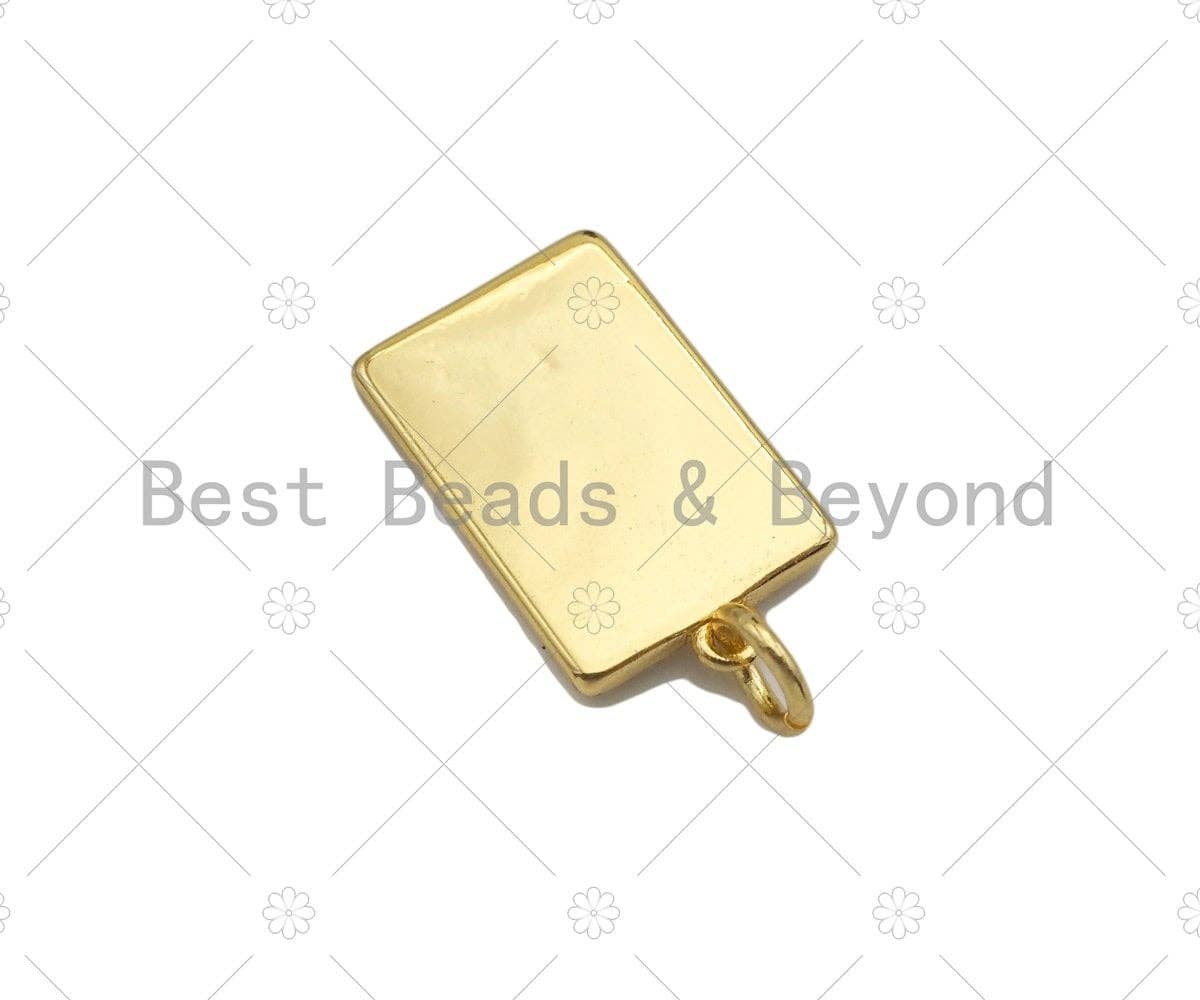 Dainty Hand On Rectangle Shape Pendant/Charm, Gold/Silver Medallion Charm, Necklace Bracelet Charm Pendant,10x17mm, Sku#Z1270
