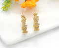 CZ Gold Butterfly Round Stud Earrings, Sku#J370