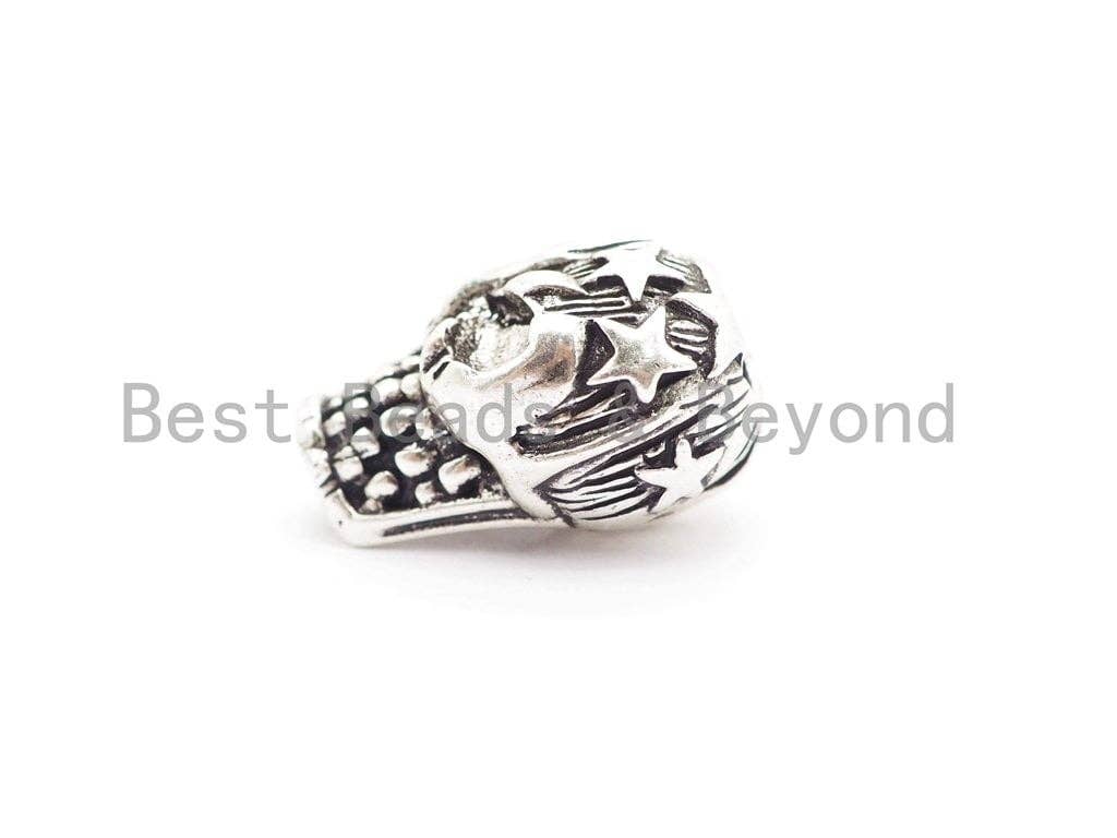 Antique Star On Skull Bead, For 550 Paracord Survival Bracelet, Men's Bracelet Beads, Paracord KeyChain Beads, 15x20x13mm, 1pc, sku#Y128