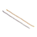 Gold Silver Clear CZ Double Line Pearl Bracelet, Sku#B356