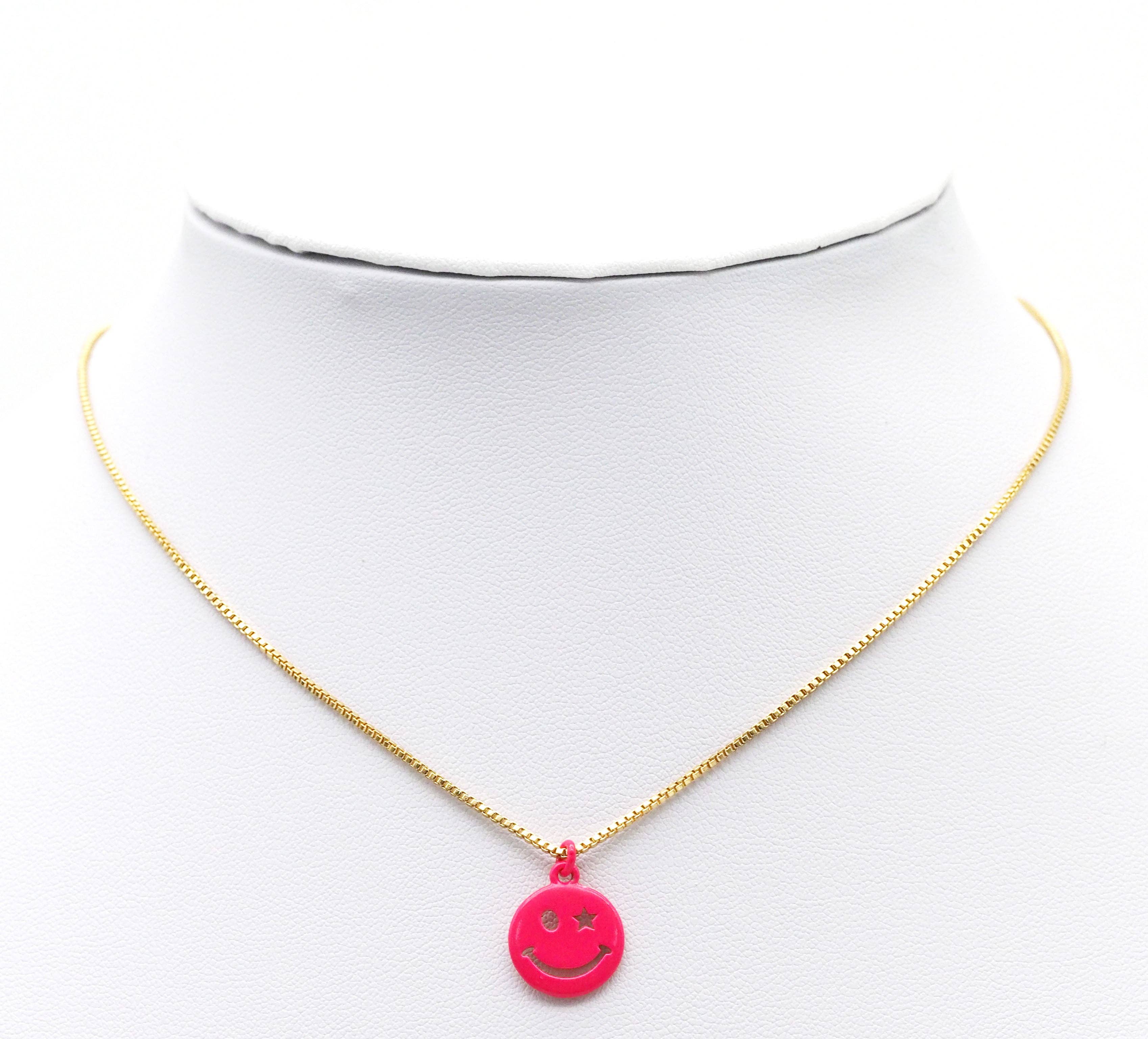 Enamel Star Eye Smiley Face Charm, Sku#L709