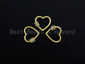 Clear CZ Micro pave Heart Shape Clasp, CZ Pave Heart Clasp,