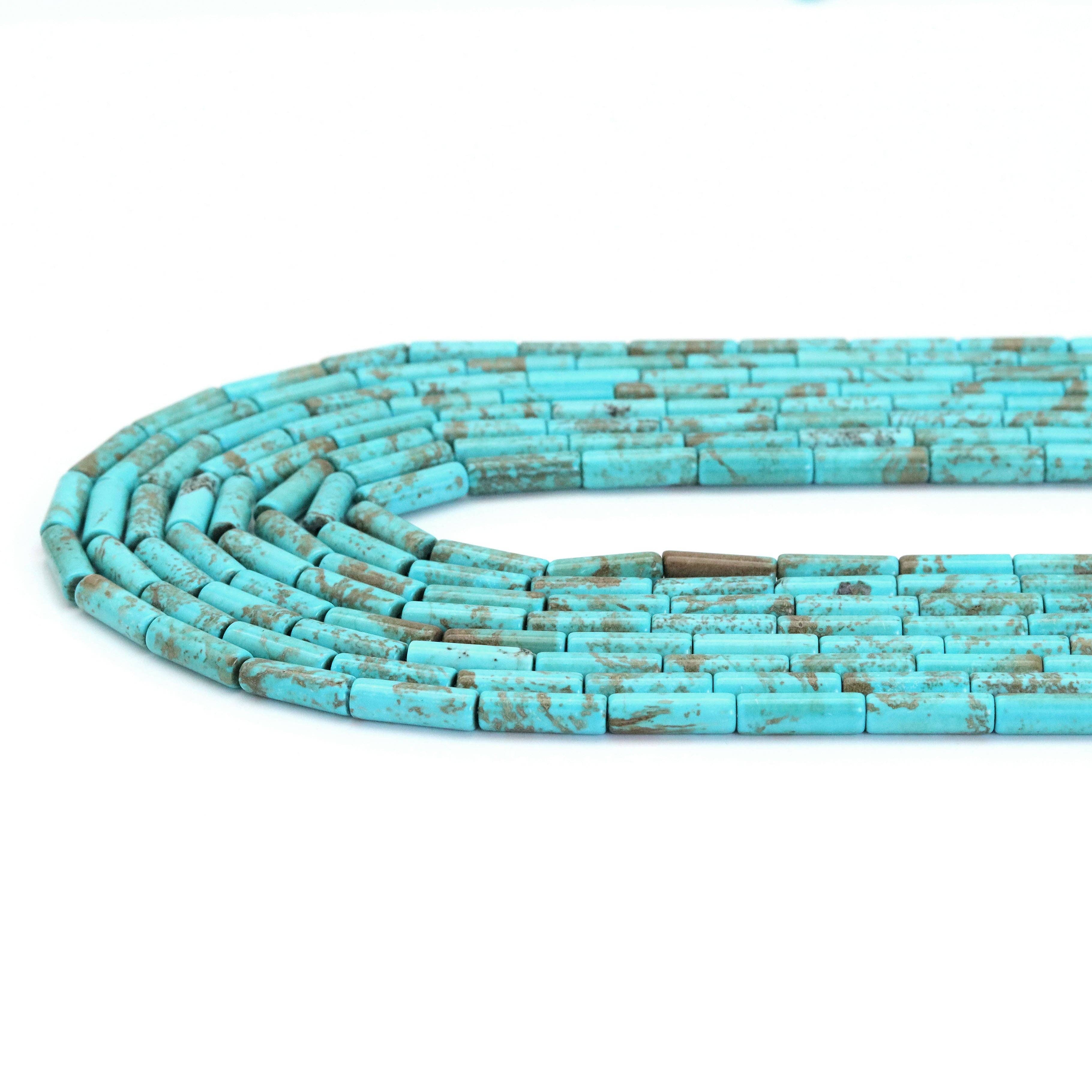 4x13mm Smooth Tube Turquoise Beads, Sku#U1829