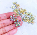 16mm Multicolor CZ Pave Daisy Flower Pendant,Cubic Zirconia Paved Flower Charm Gold plated, sku#LM84C