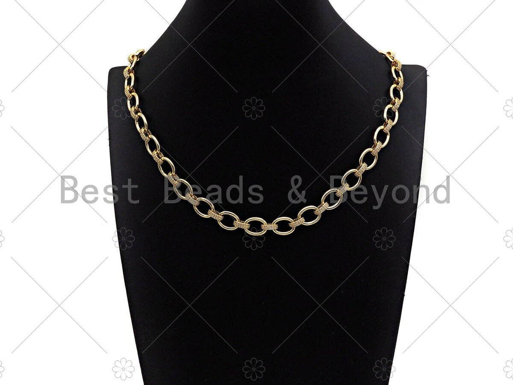 11x14mm High Quality Micro Pave Chain, Oval Link Statement, M378