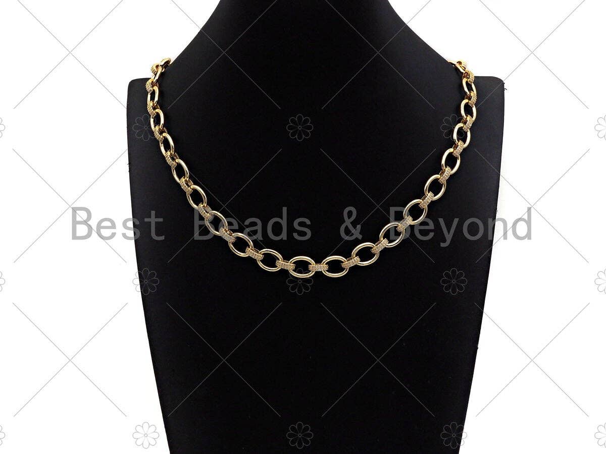 11x14mm High Quality Micro Pave Chain, Oval Link Statement, M378