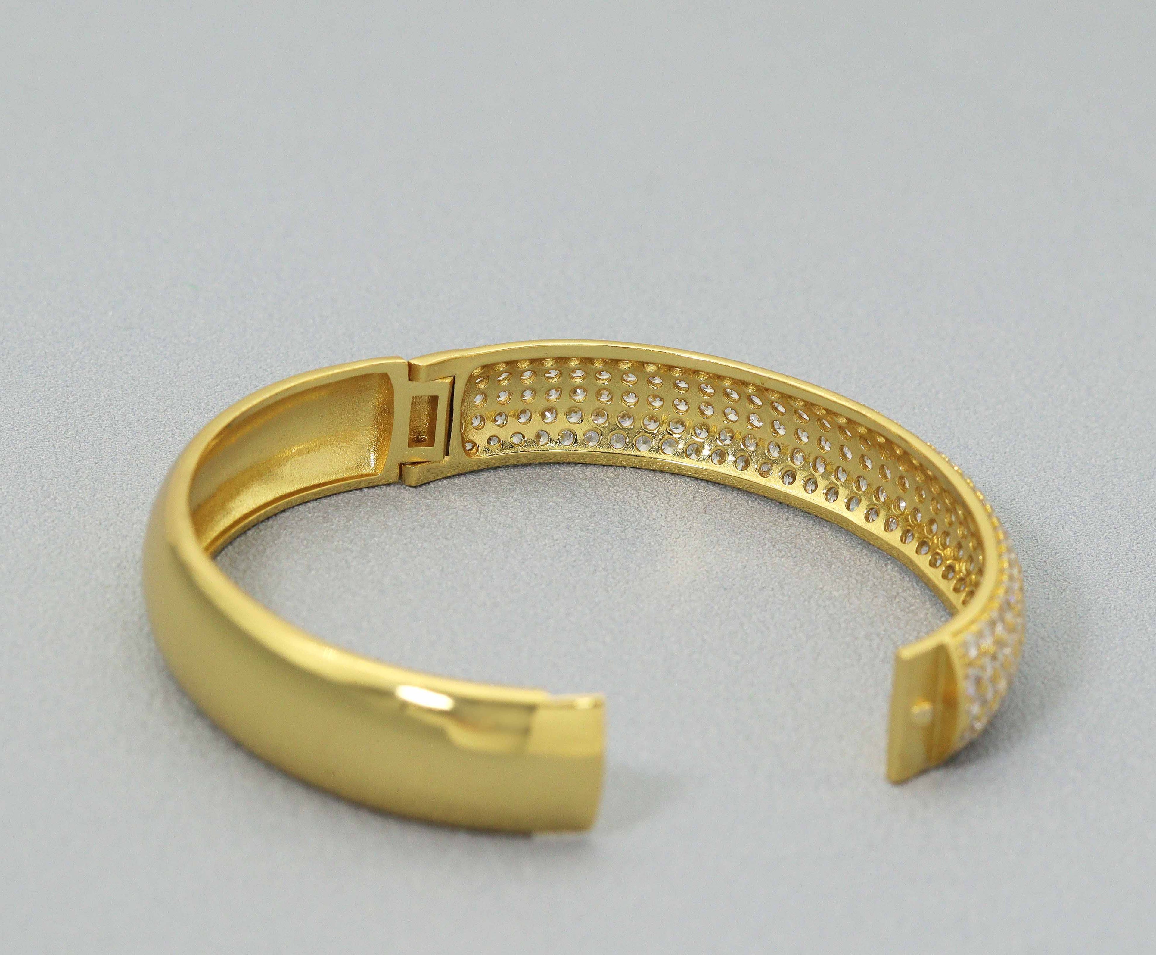 CZ Band Bangle Bracelet, Sku#B187C