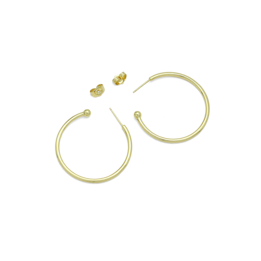 Gold Hoop with Stopper Earrings, Sku#LX648