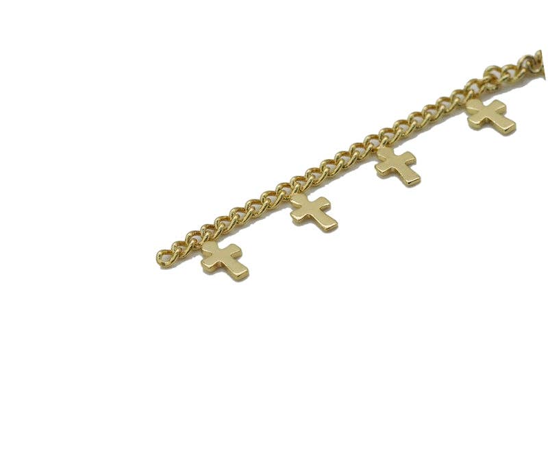 Dainty Thin Cross Gold Filled Chain, sku#LS16
