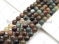 Natural Quality Colorful Phantom Round Smooth Beads, 6mm/8mm/10mm Genuine Agate, 15.5'' Full Strand, Sku#U1064c