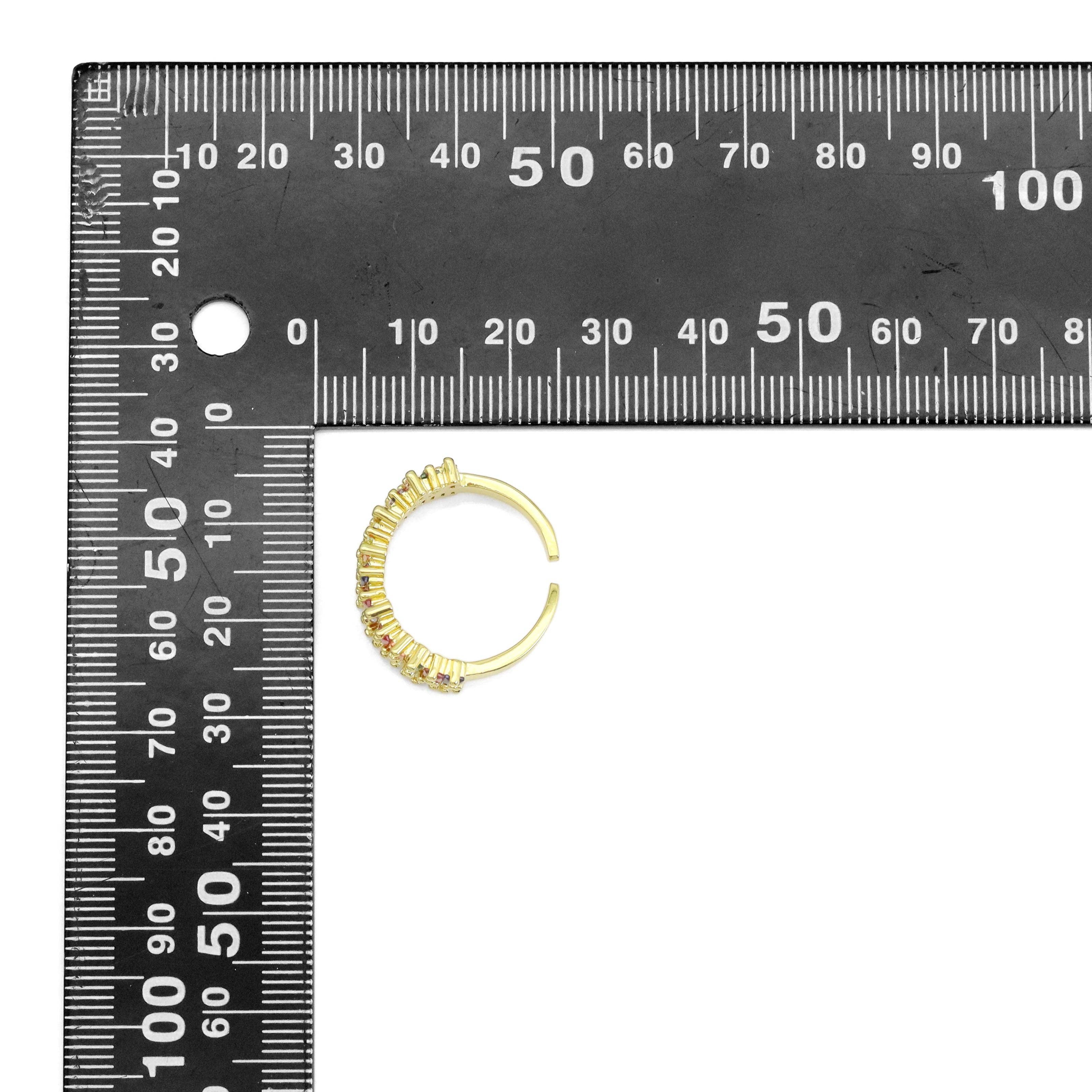 Double Line Baguette CZ Gold Adjustable Ring, Sku#LX501