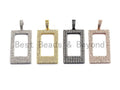 Clear CZ Micro Pave Hollow out Rectagular Shape Pendant, Gold/Rose Gold/Silver/Gunmetal Geometric Frame shape pendant, 20x45mm, sku#X58