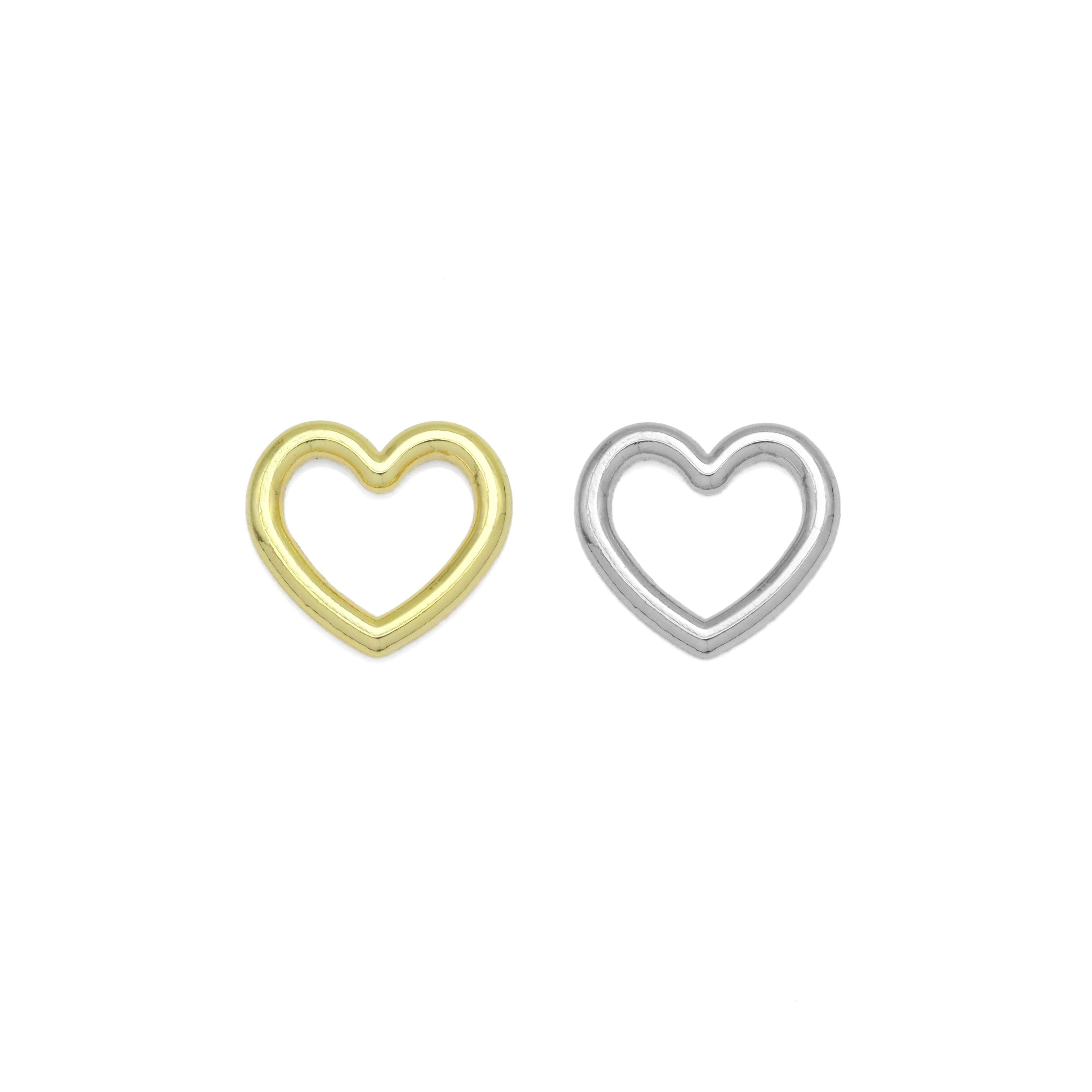 Silver Gold Frame Heart Pendant, Sku#A288