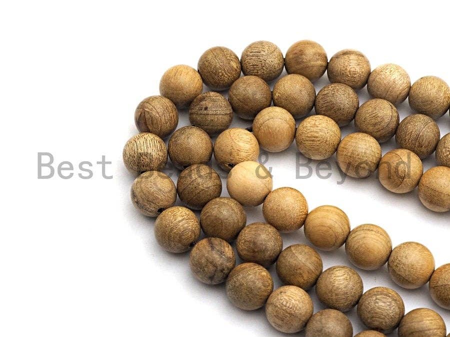 Natural Smooth Round Wood beads, 6mm/8mm/10mm/12mm Natural Yellow Wood beads, Natural  Wood Grain Beads, 15.5inch strand,SKU#U466