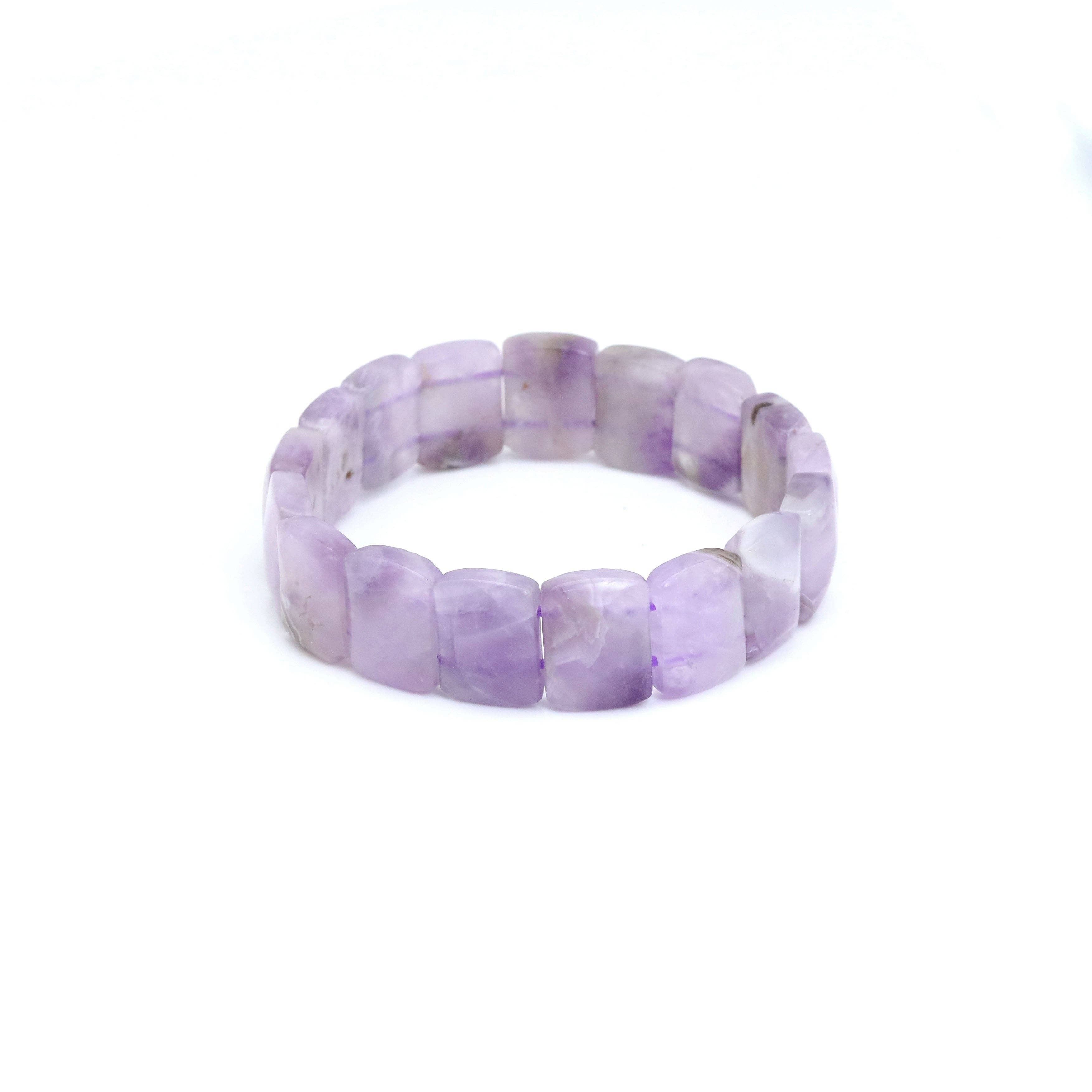 12x16mm Amethyst Rectangle Stretchy Bracelet, Sku#U2003