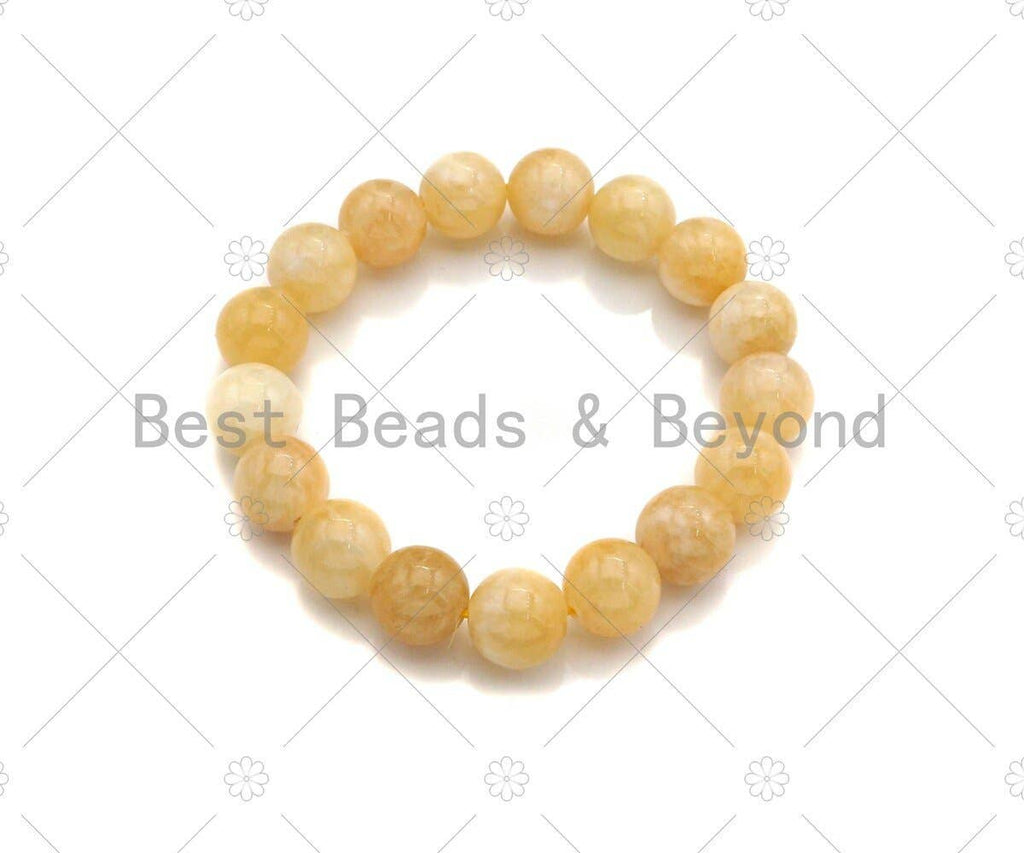 Yellow Jade Stretchy Bracelet, Sku#EF44