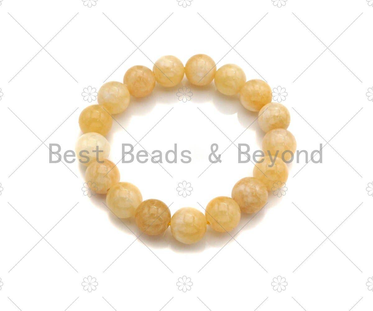 Yellow Jade Stretchy Bracelet, Sku#EF44