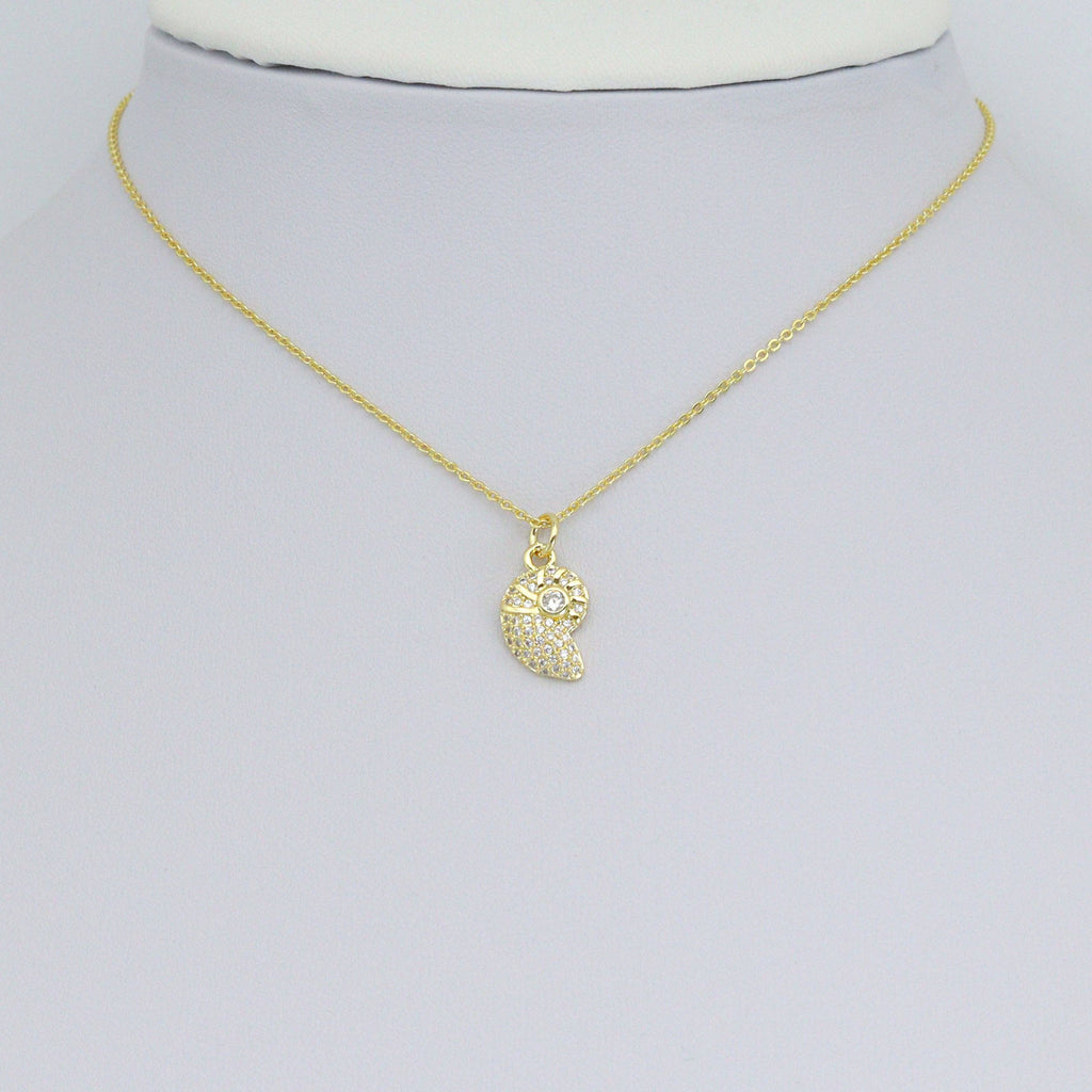 Clear CZ Sea Snail Charm Pendant, Sku#LD685