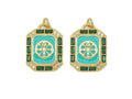 CZ Enamel Rectangle Pendant, Sku#Y647