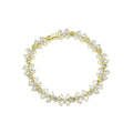 Clear CZ Gold Flower Adjustable Bracelet, Sku#LD496