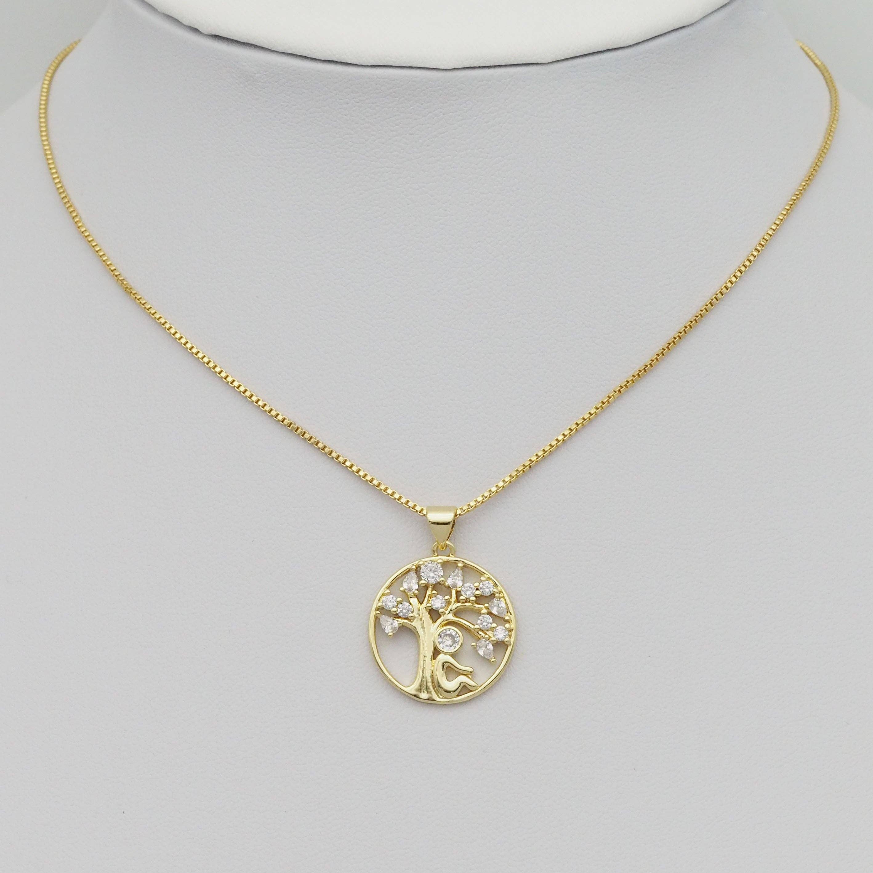 Gold CZ Under the Tree Charm, Sku#LD420