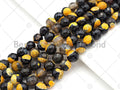 Natural Yellow Fire Agate Round Faceted Beads, 8mm/10mm Yellow Fire Agate, Natural Agate, 15.5" Full Strand, Sku#U1051