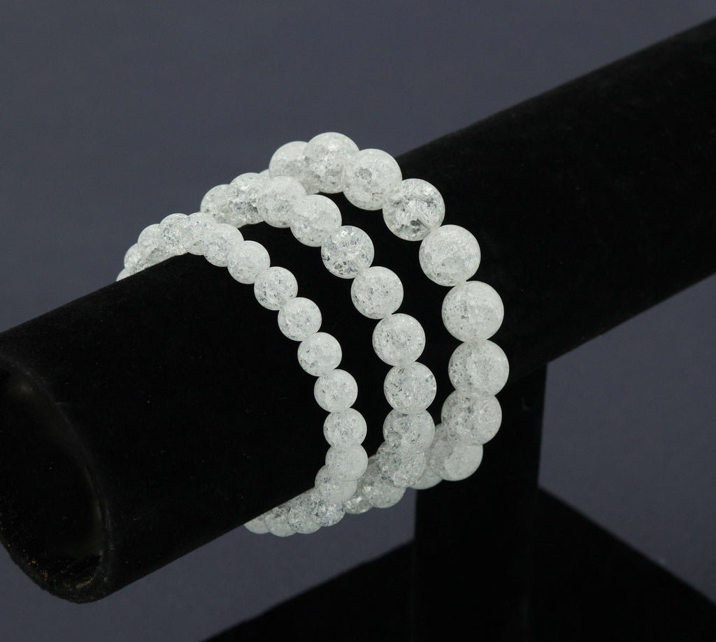 Crack Quartz Stretachy Bracelet, Sku#EF96